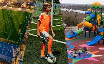 Terenuri de sport şi locuri de joacă pentru copii amenajate perfect cu gazon artificial