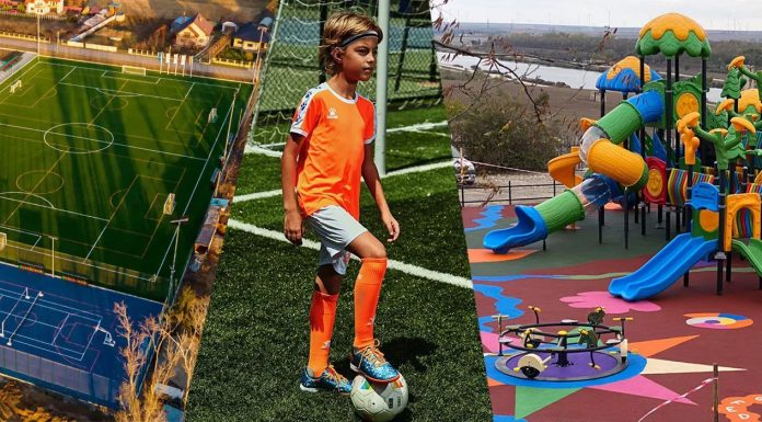 Terenuri de sport şi locuri de joacă pentru copii amenajate perfect cu gazon artificial