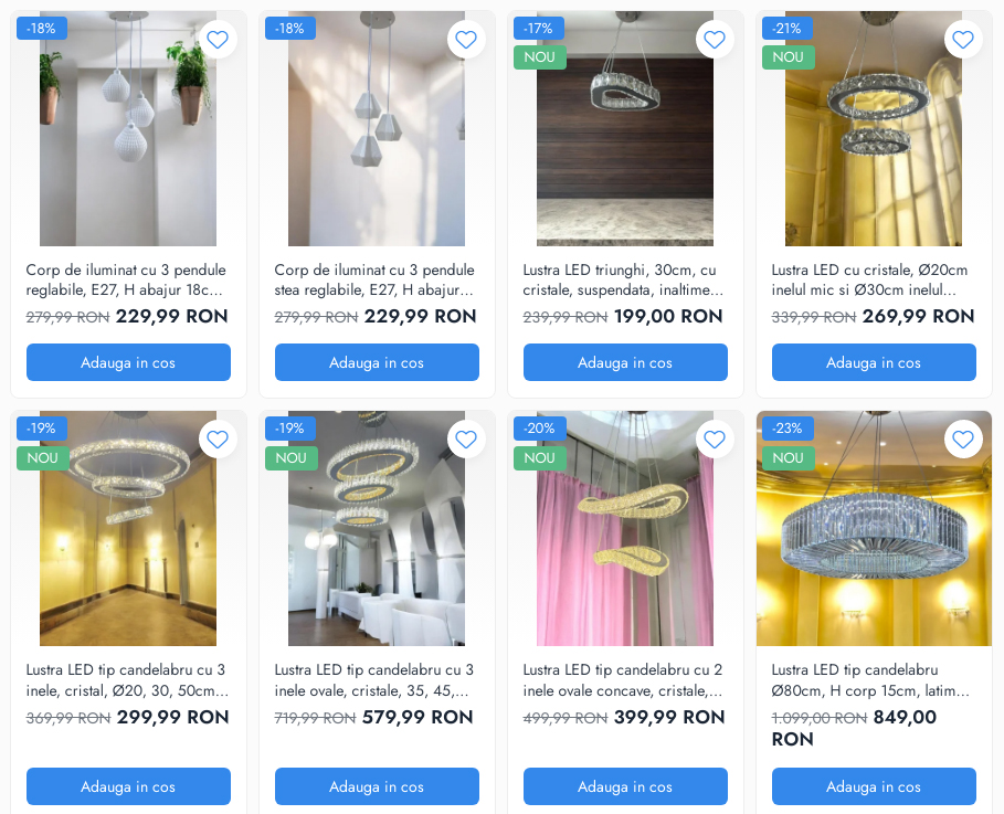 corpuri de iluminat LED moderne Oradea